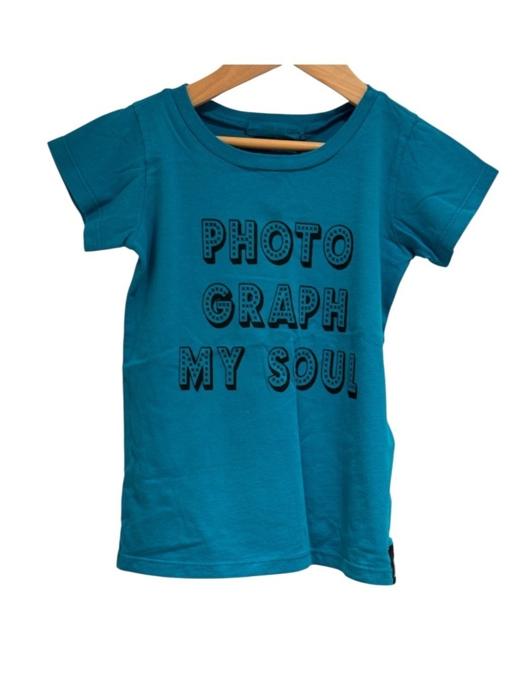 QUINN AND FOX teal graphic print short sleeve tee - approx size 4